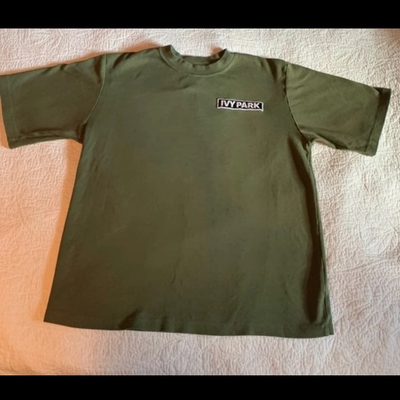 Ivy Park Oversized Olive Green T Shirt - Picture 3 of 7